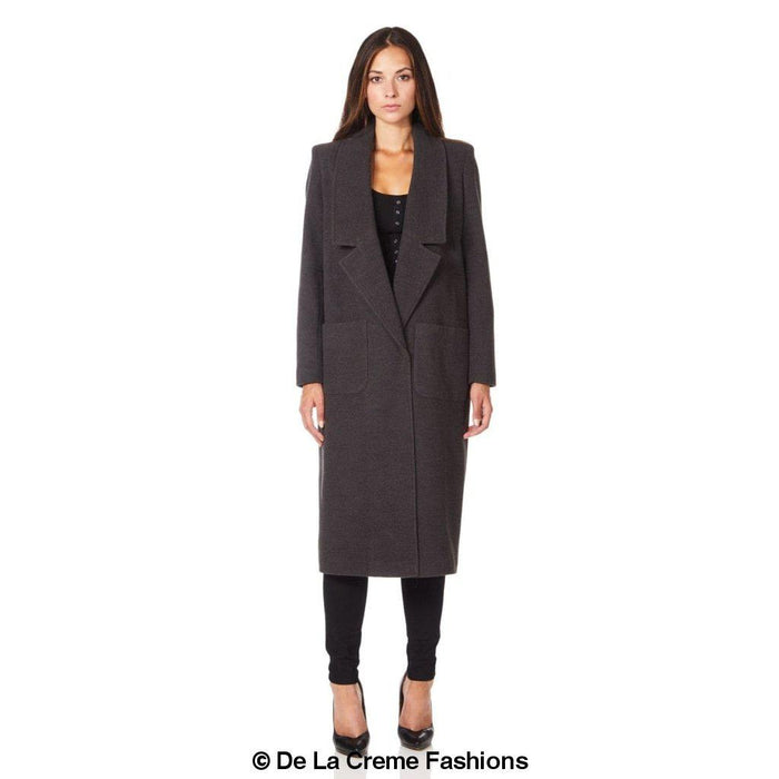 De La Creme - Womens Faux Wool Wrap Coat - Samanta Factory