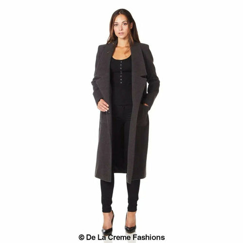 De La Creme - Womens Faux Wool Wrap Coat - Samanta Factory