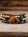 Geometrical Shape Triple-Layer Bracelet featuring Imperial Jasper, crystal, and pyrite in an exotic, handcrafted design.