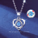 S925 sterling silver heart necklace with rhinestone beating heart pendant on adjustable chain – displayed in velvet gift pouch