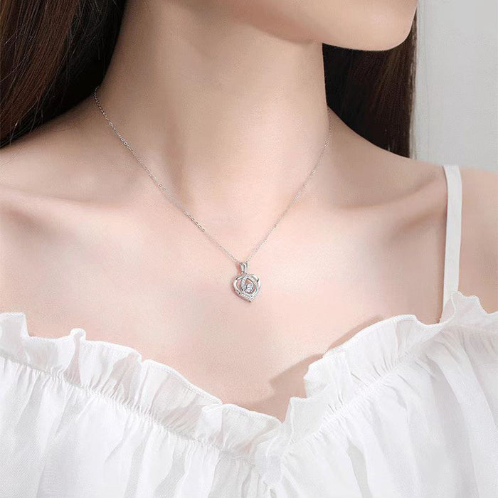 💙🤍 BEATING HEART NECKLACE | S925 Sterling Silver + Rhinestones ✨ (51-80cm Adjustable!) - Samanta Factory