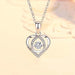 💙🤍 BEATING HEART NECKLACE | S925 Sterling Silver + Rhinestones ✨ (51-80cm Adjustable!) - Samanta Factory