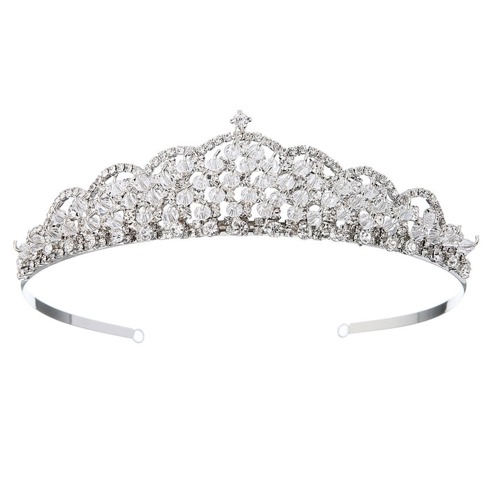 👑 "TikTok’s Bridal Obsession!" Silver Wedding Crown + Chains Set ✨ (From £12!) - Samanta Factory