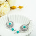 Vintage turquoise slinky drop earrings - Samanta Factory