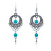 Vintage turquoise slinky drop earrings - Samanta Factory