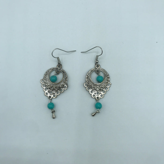 Vintage turquoise slinky drop earrings - Samanta Factory