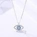  Mystic Eye Pendant Necklace in 925 Silver with Platinum Electroplated Finish in Velvet Gift Box