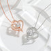 💖 DOUBLE LOVE CLAVICLE NECKLACE | Zircon Heart Chain ✨ Rose/White Gold (Under £10! Free Shipping) - Samanta Factory
