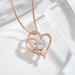 💖 DOUBLE LOVE CLAVICLE NECKLACE | Zircon Heart Chain ✨ Rose/White Gold (Under £10! Free Shipping) - Samanta Factory