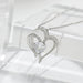 💖 DOUBLE LOVE CLAVICLE NECKLACE | Zircon Heart Chain ✨ Rose/White Gold (Under £10! Free Shipping) - Samanta Factory