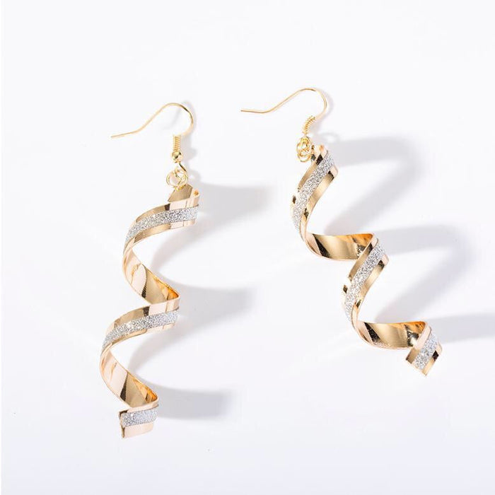 Shining Frosted Spiral Earrings - Samanta Factory