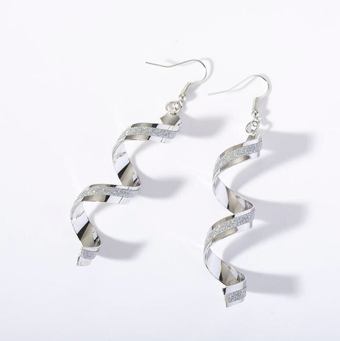 Shining Frosted Spiral Earrings - Samanta Factory
