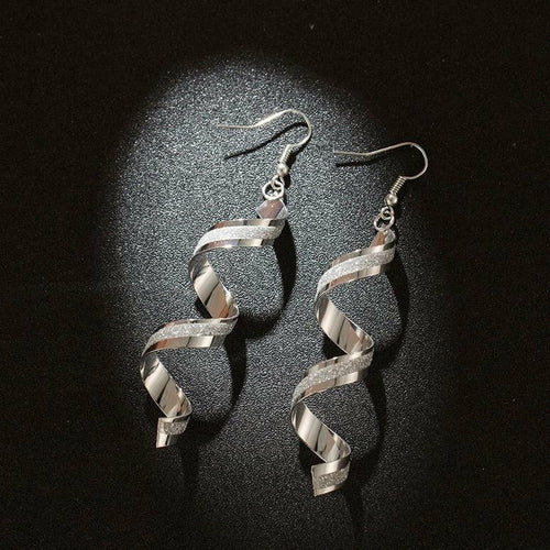 Shining Frosted Spiral Earrings - Samanta Factory