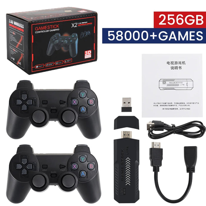 GD10 Plus Game Stick – 4K HD Retro Video Game Console with Dual 2.4G Wireless Controllers for N64, PSP, PS1, GBA & More - Samanta Factory