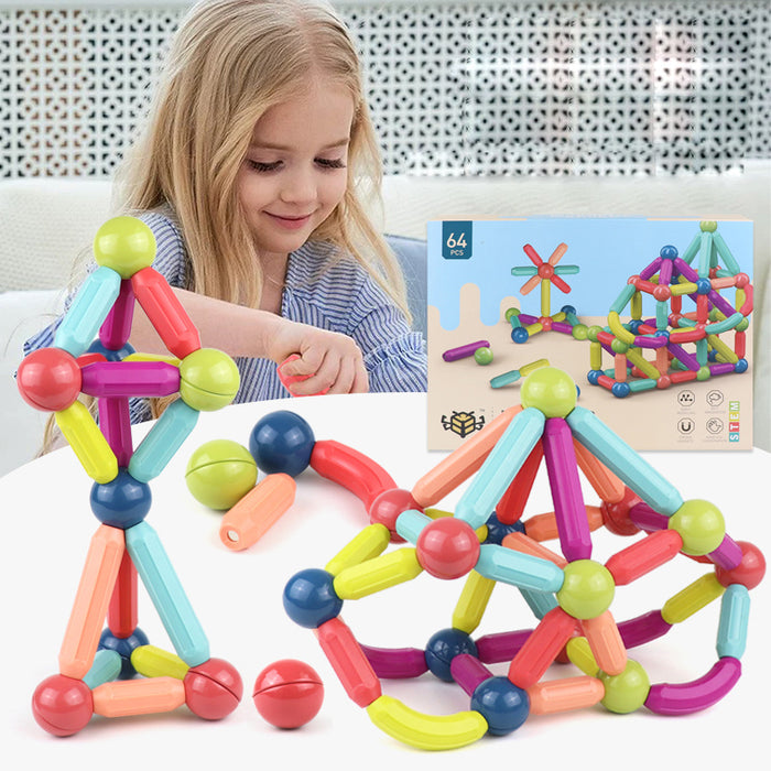 🧲 MAGNETIC STEM TOY SET | 80+ Building Blocks for Kids 🧩 (Ages 3+ | UK’s #1 Educational Toy!) - Samanta Factory