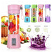 Portable 6-blade USB rechargeable smoothie blender in BPA-free cup for travel and gym