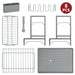 Grey 2-tier dish drainer rack with rust-proof frame and adjustable drip tray