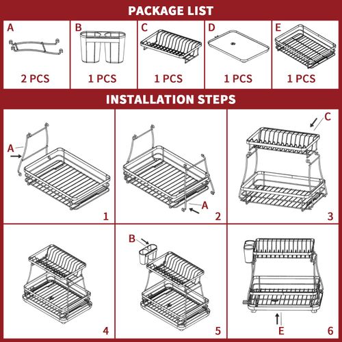 VINSANI BLACK DISH RACK 1010248 - Samanta Factory