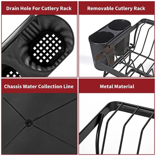 VINSANI BLACK DISH RACK 1010248 - Samanta Factory