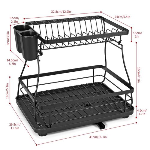 VINSANI BLACK DISH RACK 1010248 - Samanta Factory