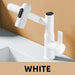 360-degree LED bathroom basin tap with digital temperature display in matte black finish.
