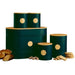 Emerald Green Kitchen Canister Set with Bamboo Lids, Bread Bin and Biscuit TinSamanta Factory