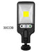Solar-powered security light with PIR motion detection for outdoor use.
