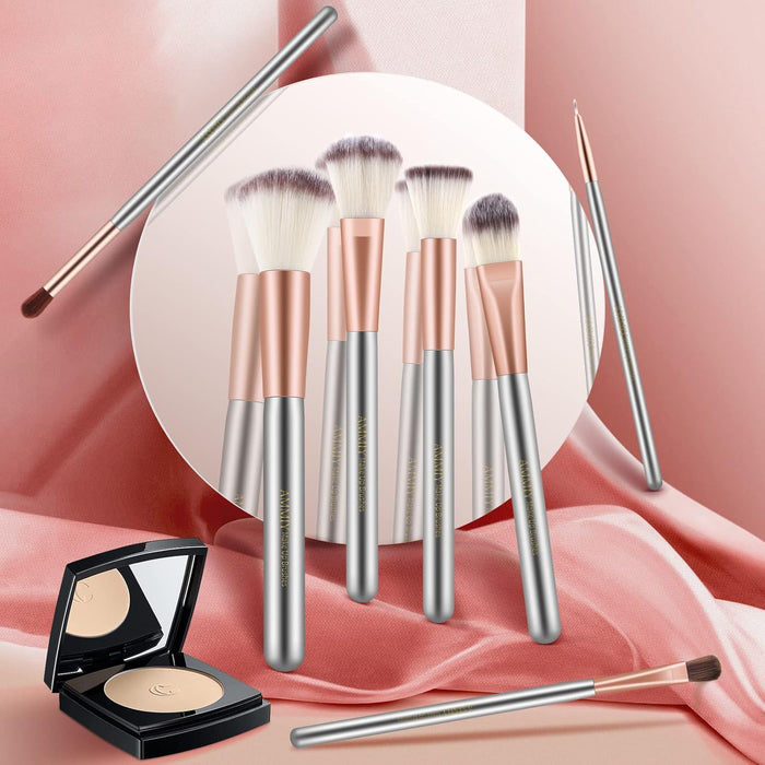 Professional 18-Piece Makeup Brush Set with Premium Synthetic Brushes and PU Leather Bag