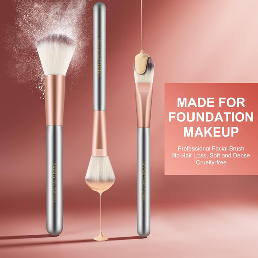 18-Piece Professional Makeup Brush Set with Soft Synthetic Bristles and Wooden Handles