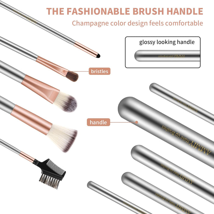 Professional 18-Piece Makeup Brush Set with Premium Synthetic Brushes and PU Leather Bag