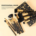 Skull-Print Makeup Brush Set – 12 Vegan Brushes for Face and Eye Makeup