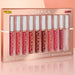 10Pcs/Set Nude Lip Gloss Matte Velvet Lipstick Waterproof Long-Lasting Liquid Lipstick Women Moist Lip Tint