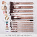 12-piece premium makeup brush set with beauty blender, cleaning tool, and storage capsule