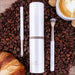 Luvia Makeup Brush Set, Travel Set, Macchiato, 5 Cosmetic Brushes Including Makeup Brush Storage, Black, Vegan (White/Macchiato)