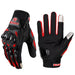  Summer breathable full-finger motorcycle gloves with non-slip grip and touchscreen fingertips for bikers.


