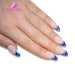 False Nails by Bling Art Glitter Blue 24 Almond Stiletto Long Fake - Samanta Factory