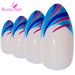 False Nails by Bling Art Glitter Blue 24 Almond Stiletto Long Fake - Samanta Factory