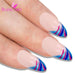 False Nails by Bling Art Glitter Blue 24 Almond Stiletto Long Fake - Samanta Factory