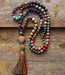 7 Chakra Triangle Charm Tassel Necklace - Samanta Factory