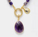 Handmade amethyst crystal necklace with gold-plated adjustable chain for spiritual healing
:
