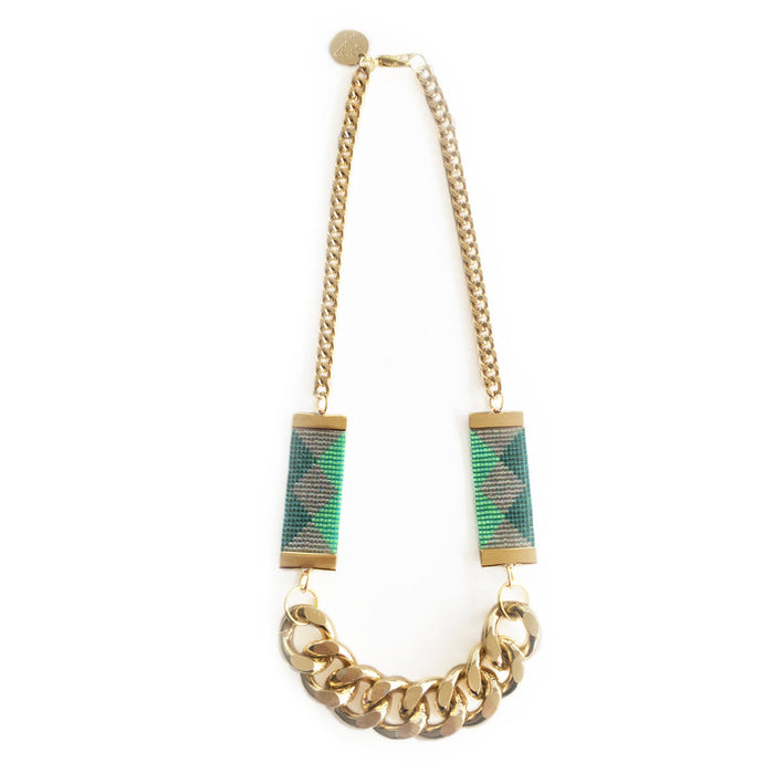 Priestess II Necklace - Pink / Green - Samanta Factory