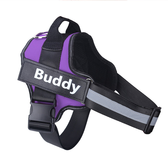 Personalized Dog Harness NO PULL Reflective Breathable Adjustable Pet Harness Vest For Small Large Dog Custom Patch Pet Supplies - Samanta Factory