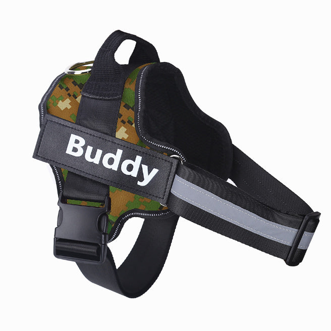 Personalized Dog Harness NO PULL Reflective Breathable Adjustable Pet Harness Vest For Small Large Dog Custom Patch Pet Supplies - Samanta Factory