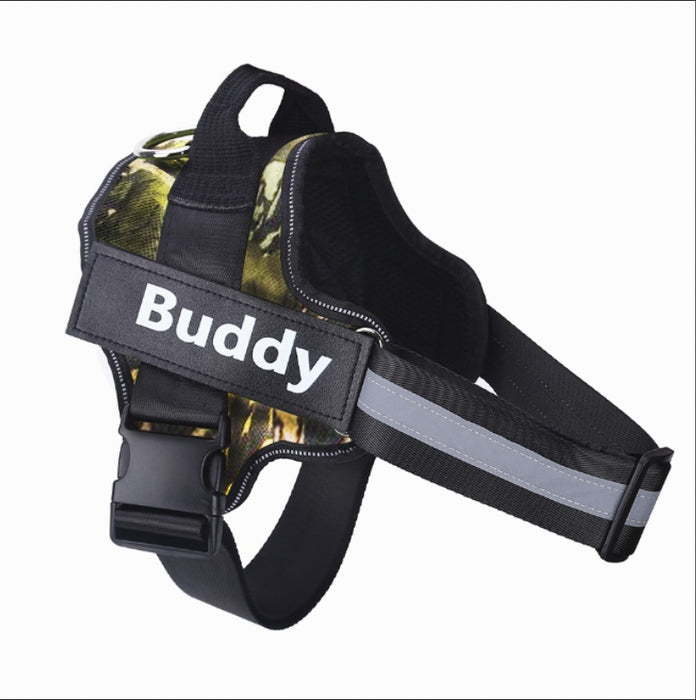 Personalized Dog Harness NO PULL Reflective Breathable Adjustable Pet Harness Vest For Small Large Dog Custom Patch Pet Supplies - Samanta Factory