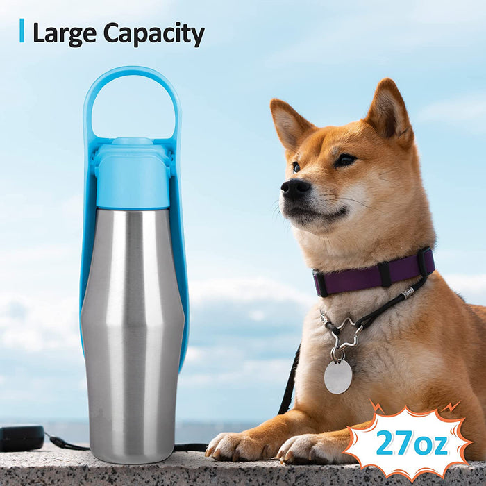 Rugged dog water bottle with military-grade seal and anodized aluminum body for outdoor adventures