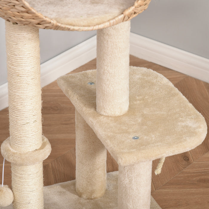 100cm Cat Tree Tower Kitten Climbing Tower W/ Scratching Post Condo  Pawhut - Samanta Factory