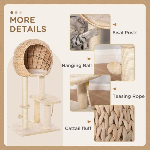100cm Cat Tree Tower Kitten Climbing Tower W/ Scratching Post Condo  Pawhut - Samanta Factory