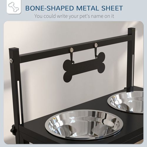 PawHut Raised Dog Bowl w/ Adjustable Height Stand for Small Medium Large Dogs - Samanta Factory