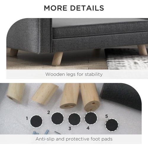 PawHut Elevated Dog Sofa Bed with Cushion for Medium and Small Dogs, Grey - Samanta Factory