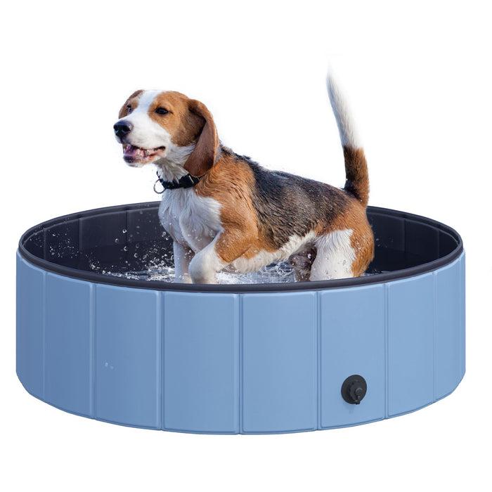 Pet Cat Dog Swimming Pool Indoor Outdoor Bathing Foldable Inflate 100cm Pawhut - Samanta Factory